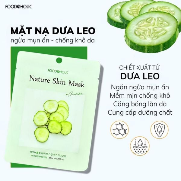 [Lẻ 1 Miếng] Mặt Nạ Giấy FOODAHOLIC Nature Skin Mask 23ml – Cấp Ẩm, Dưỡng Da, Thư Giãn, Giá Hợp Lý
