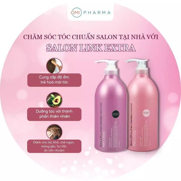 Bộ Dầu Gội Xả Siêu Dưỡng & Phục Hồi Tóc Salon Link Repair & Protect Extra (1000ml/Chai)