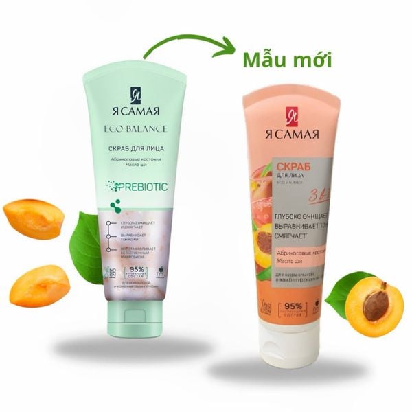 Tẩy tế bào chết mặt với hạt mơ Armenia Eco balance Ya Samaya Tuýp 75 ml