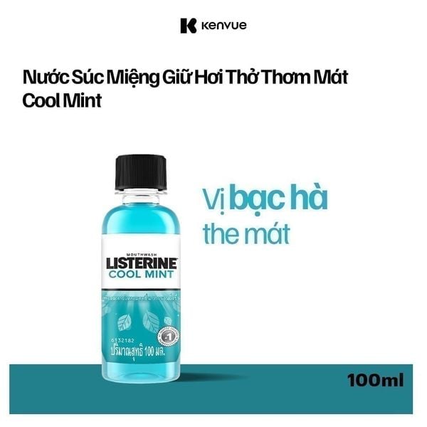 Nước Súc Miệng Giữ Hơi Thở Thơm Mát Listerine Coolmint 100ml