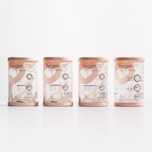 Bộ 2 núm ti Hegen đủ size S, M, L từ sơ sinh đến 6 tháng, Extract Flow, dùng thức ăn sệt