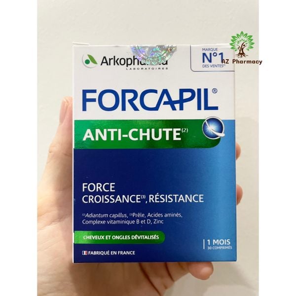 Viên uống giúp giảm rụng, kích thích mọc tóc Arkopharma Forcapil Anti-chute (hộp 30 viên) của Pháp