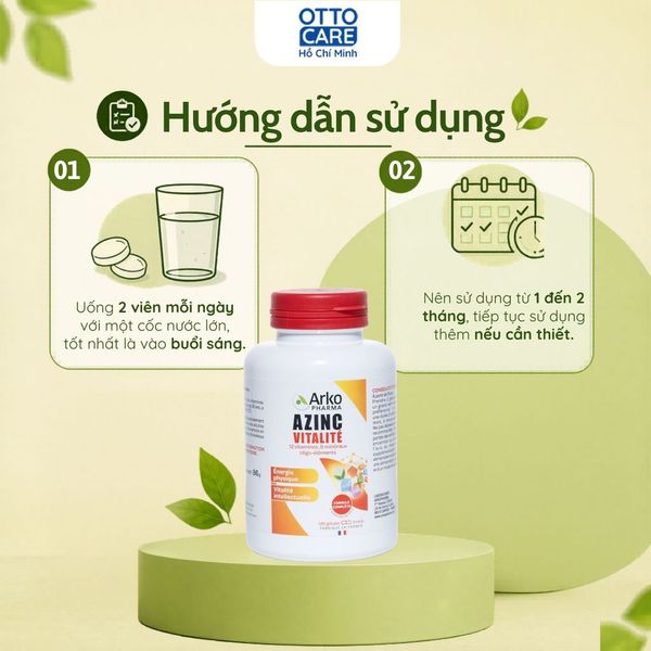 THỰC PHẨM BẢO VỆ SỨC KHỎE AZINC VITALITÉ – BỔ SUNG VITAMIN & KHOÁNG CHẤT (HỘP 120 VIÊN)