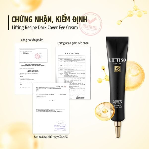 Kem mắt chống lão hóa giảm quầng thâm bọng mắt Recipe Lifting Recipe Dark Cover Eye Cream 30ml