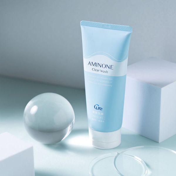 Sữa rửa mặt đất sét CURE Aminone Clear Wash 130g – sạch sâu, sáng da, dưỡng ẩm, dịu nhẹ