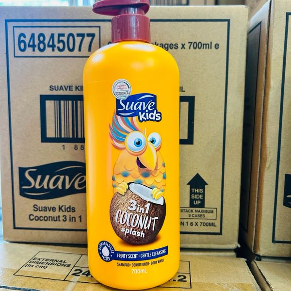 Sữa Tắm Gội Trẻ Em Suave Kids 3 Trong 1 700ml - Không Cay Mắt, Thơm Mát & Dịu Nhẹ