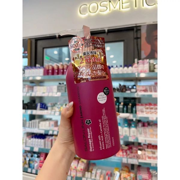 Bộ Dầu Gội, Xả Hoa Trà Phục Hồi Tóc Hư Tổn Salon Link Salonlink Damage & Repair 1000ml Nhật Bản (đỏxnâu)
