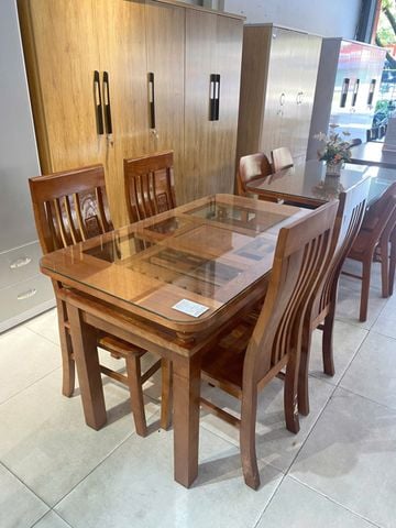 Bàn ăn xoan đào thọ lệch 1m2