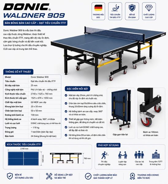 Bàn Donic Waldner 909 ITTF 