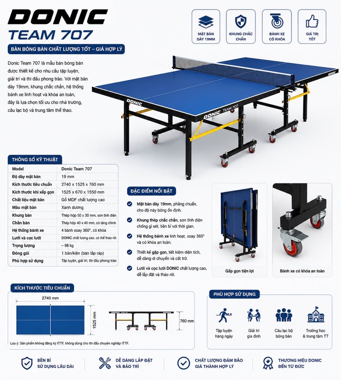  Bàn Donic Team 707 