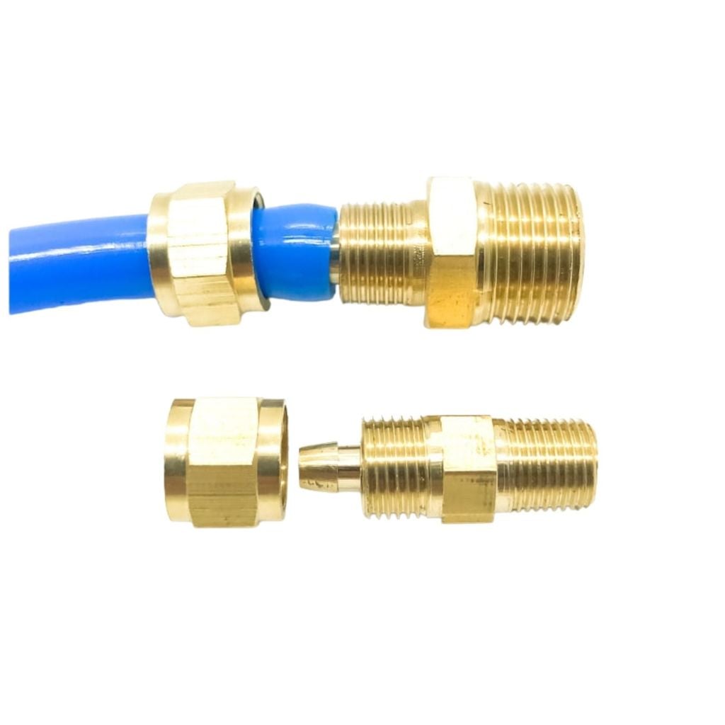 Thẳng 1 đầu cắm ống PU siết tắc rắc co ren ngoài thau