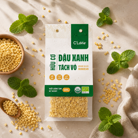  Đậu xanh tách vỏ hữu cơ C'LaVie 200g 