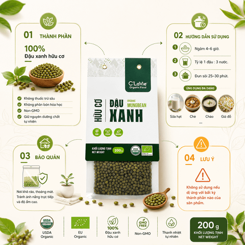  Đậu xanh hữu cơ C'LaVie 200g 