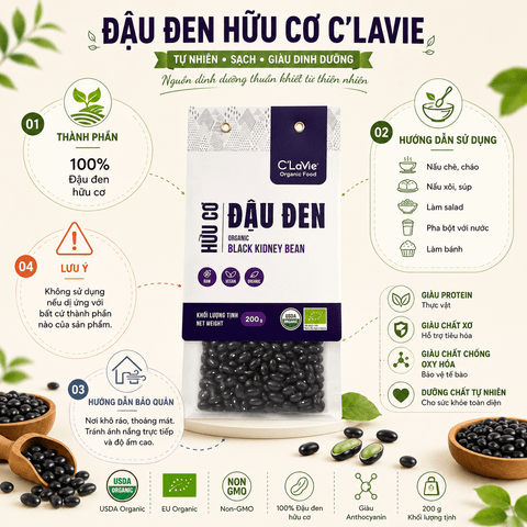  Đậu đen hữu cơ C'LaVie 200g 