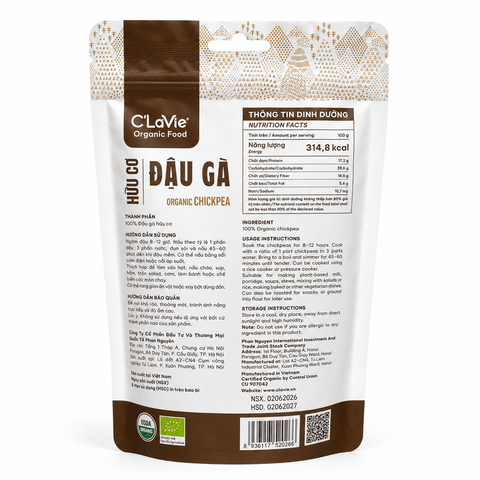  Đậu gà hữu cơ C'LaVie 200g 