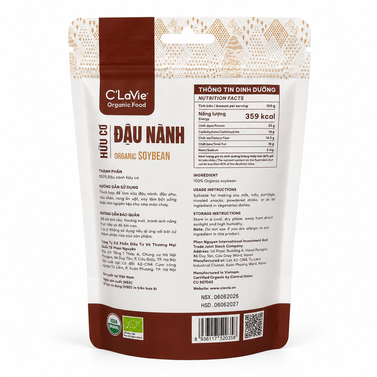  Đậu nành hữu cơ C'LaVie 200g 