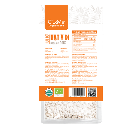  Hạt Ý dĩ hữu cơ C'LaVie 200g 