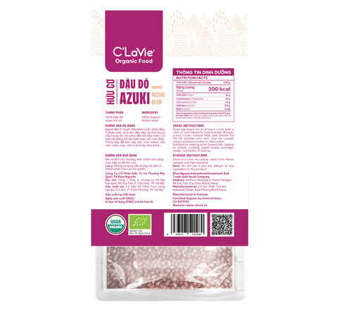  Đậu đỏ Azuki hữu cơ C'LaVie 200g 