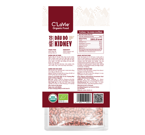  Đậu đỏ kidney hữu cơ C'LaVie 200g 
