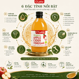  Giấm Táo Hữu Cơ Có Giấm Mẹ C’LaVie 500ml 