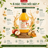  Giấm Táo Hữu Cơ Gừng Nghệ C’LaVie 500ml 