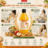  Giấm Táo Hữu Cơ Gừng Nghệ C’LaVie 500ml 