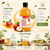  Giấm Táo Hữu Cơ Có Giấm Mẹ C’LaVie 500ml 