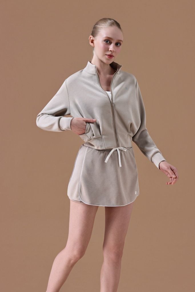 Áo Khoác Nỉ Nữ Cổ Cao LV25W04F608