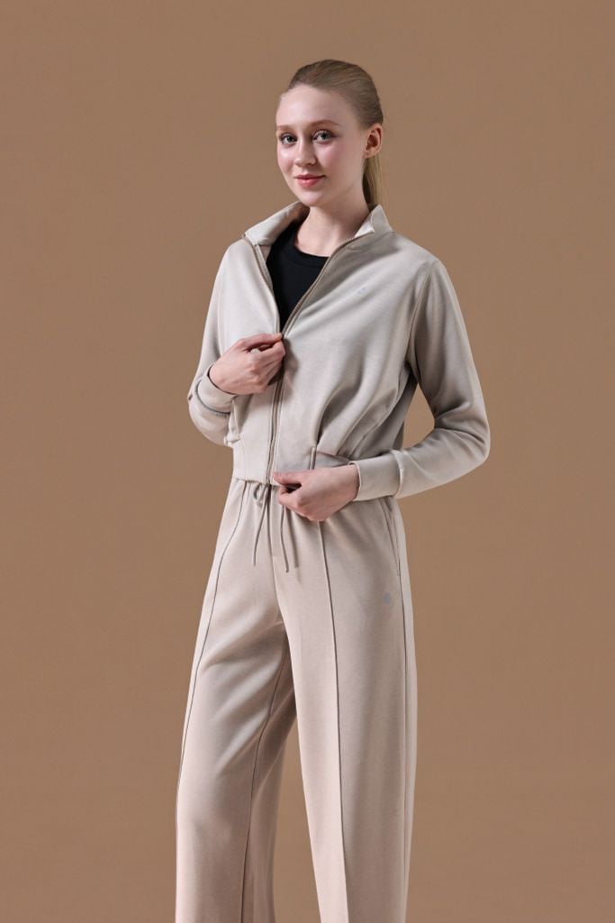 Áo Khoác Nỉ Nữ Cổ Cao LV25W04F608