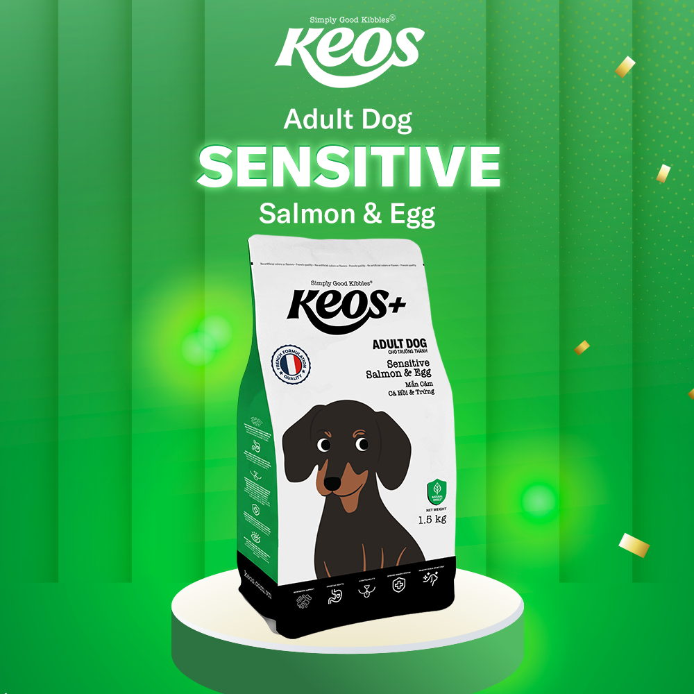 Keos+ Dog Adult Sensitive with Salmon & Egg 1.5kg 