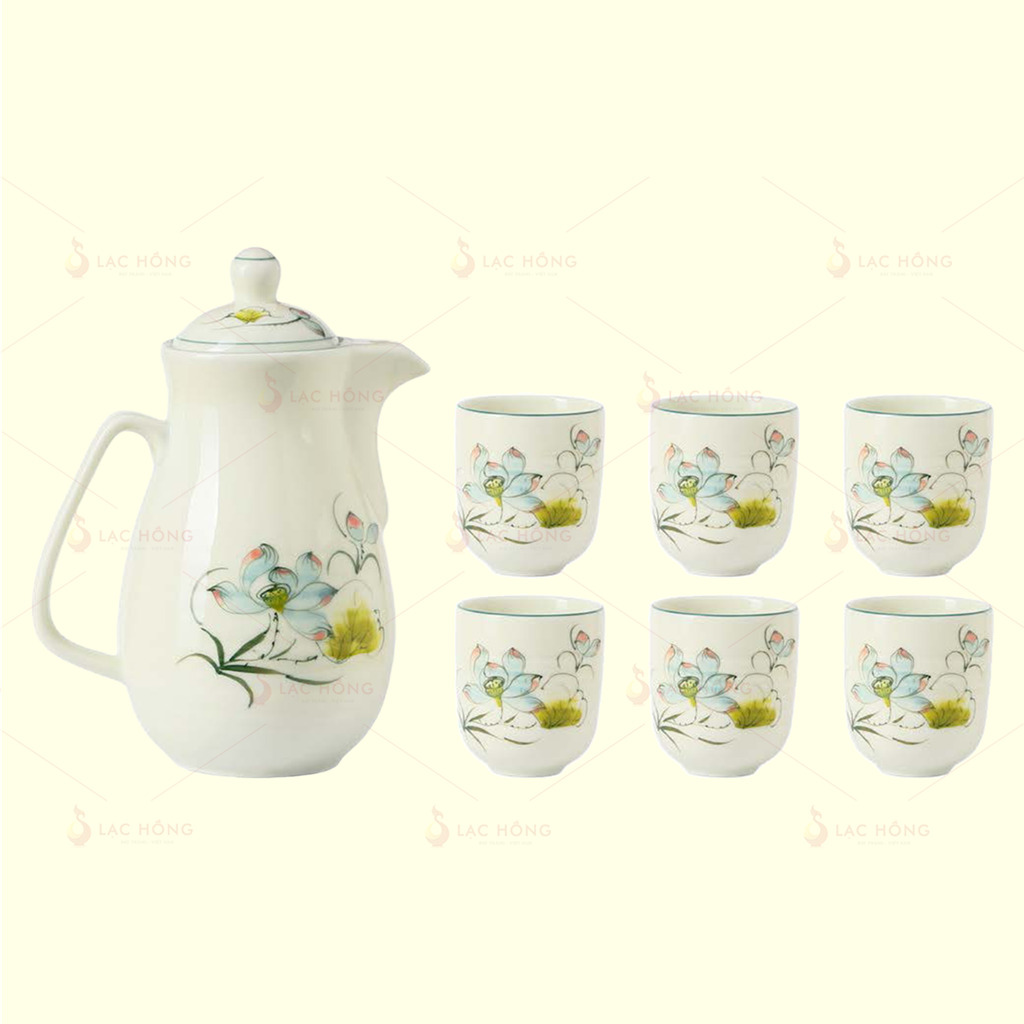 Bộ Bình Nước Hoa Sen Bóng