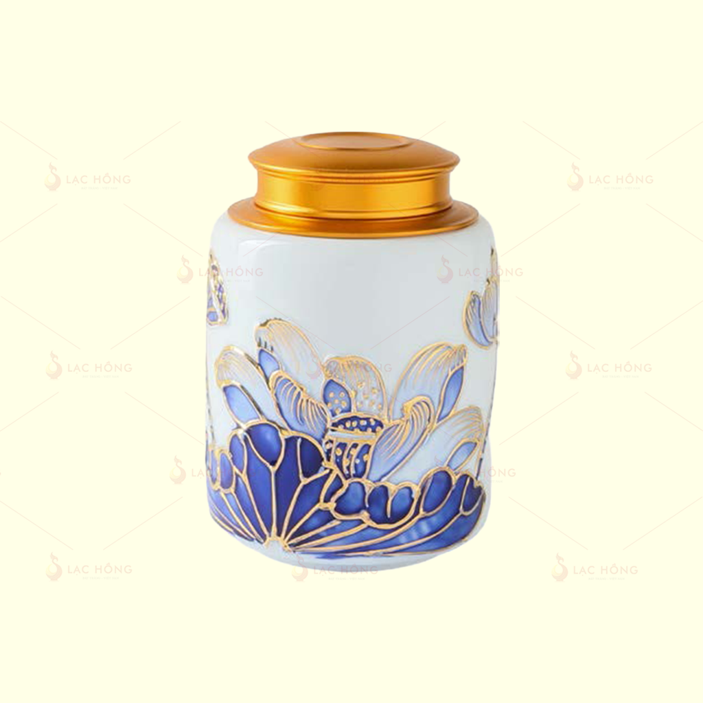 Set 2: Bộ Ấm Trà Đầy Đủ Liên Hoa Lam Ngọc