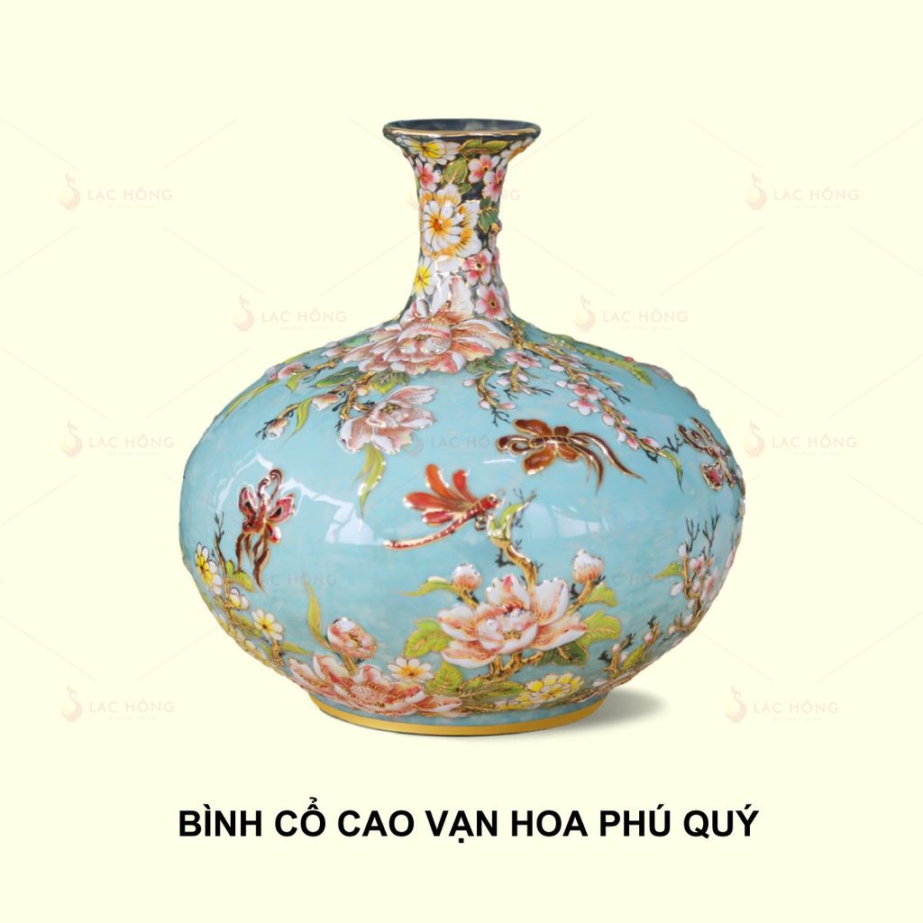 Bình Cổ Cao Vạn Hoa Phú Quý