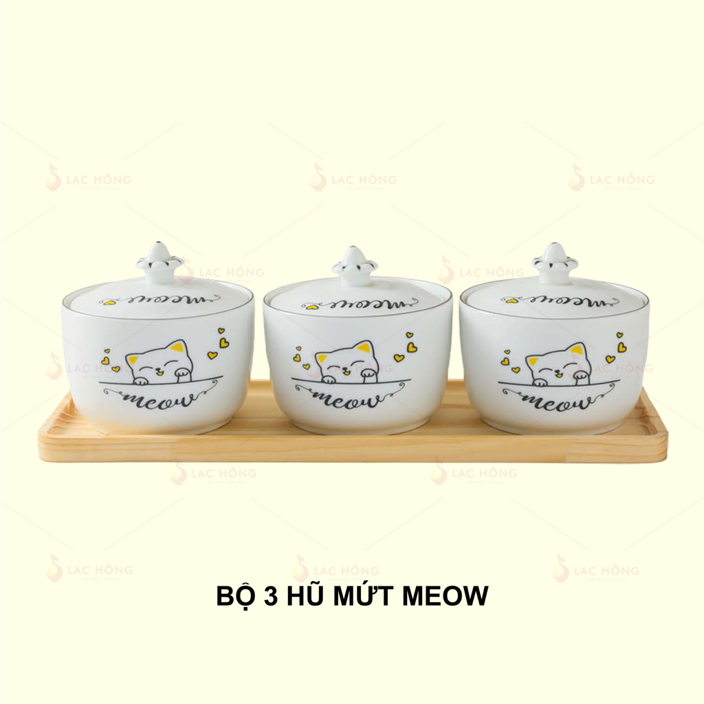 Bộ 3 Hũ Mứt Meow