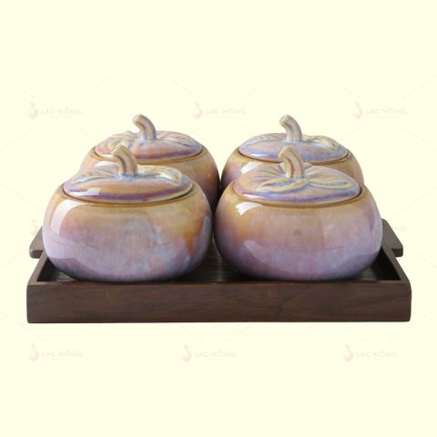  Bộ 4 Hũ Mứt Quả Hồng Hỏa Biến Tím 