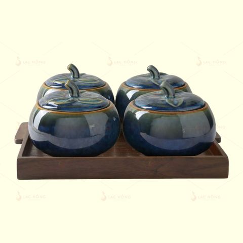  Bộ 4 Hũ Mứt Quả Hồng Hỏa Biến Xanh 