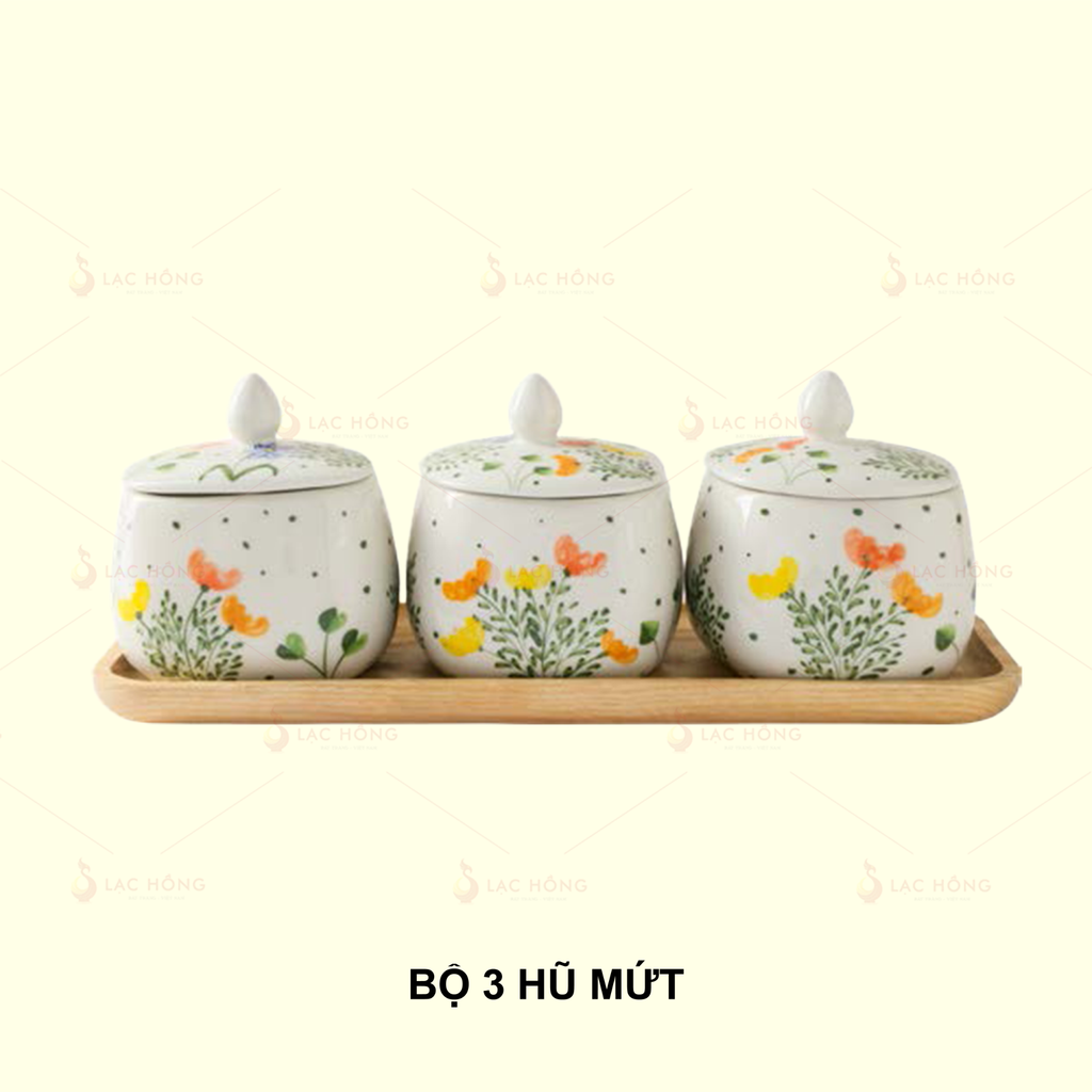 Bộ 3 Hũ Mứt Sắc Xuân