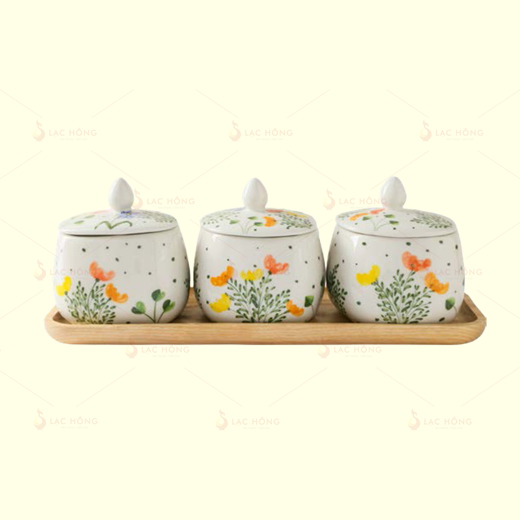 Bộ 3 Hũ Mứt Sắc Xuân