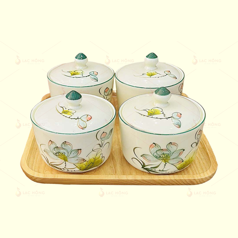  Bộ 4 Hũ Mứt Hoa Sen 