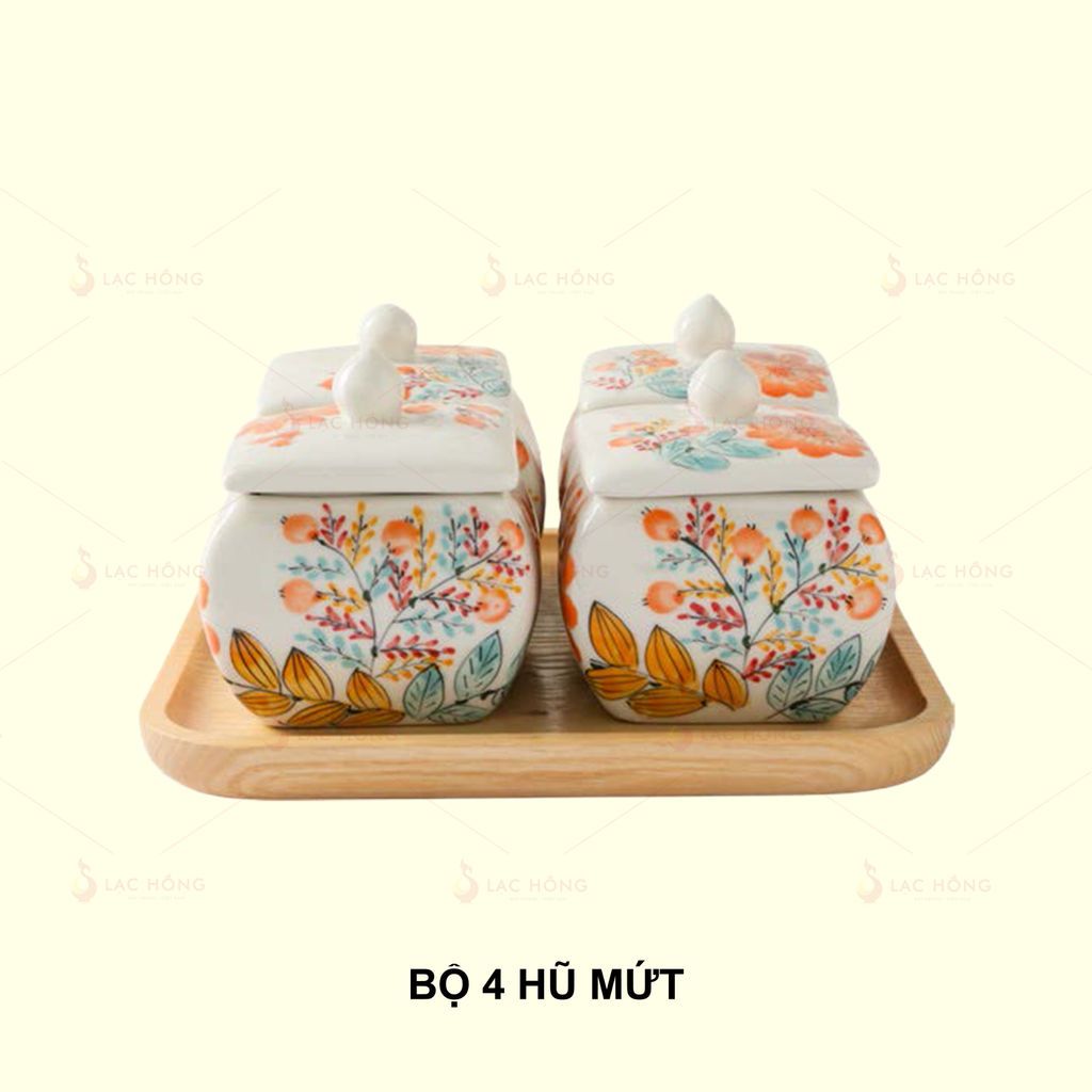 Bộ 4 Hũ Mứt Hương Xuân