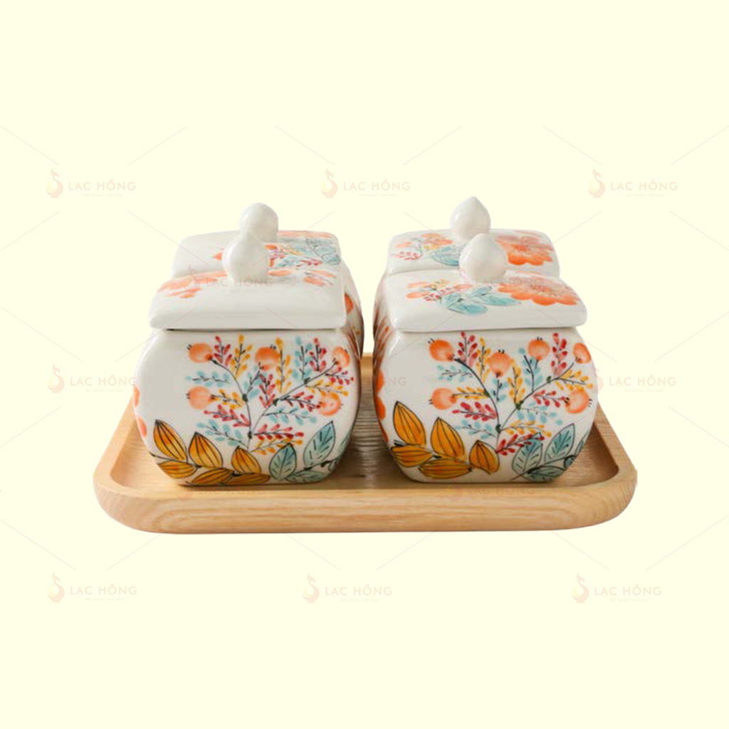 Bộ 4 Hũ Mứt Hương Xuân