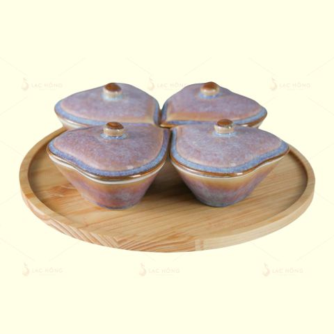  Bộ 4 Hũ Mứt Tim Hỏa Biến Tím 