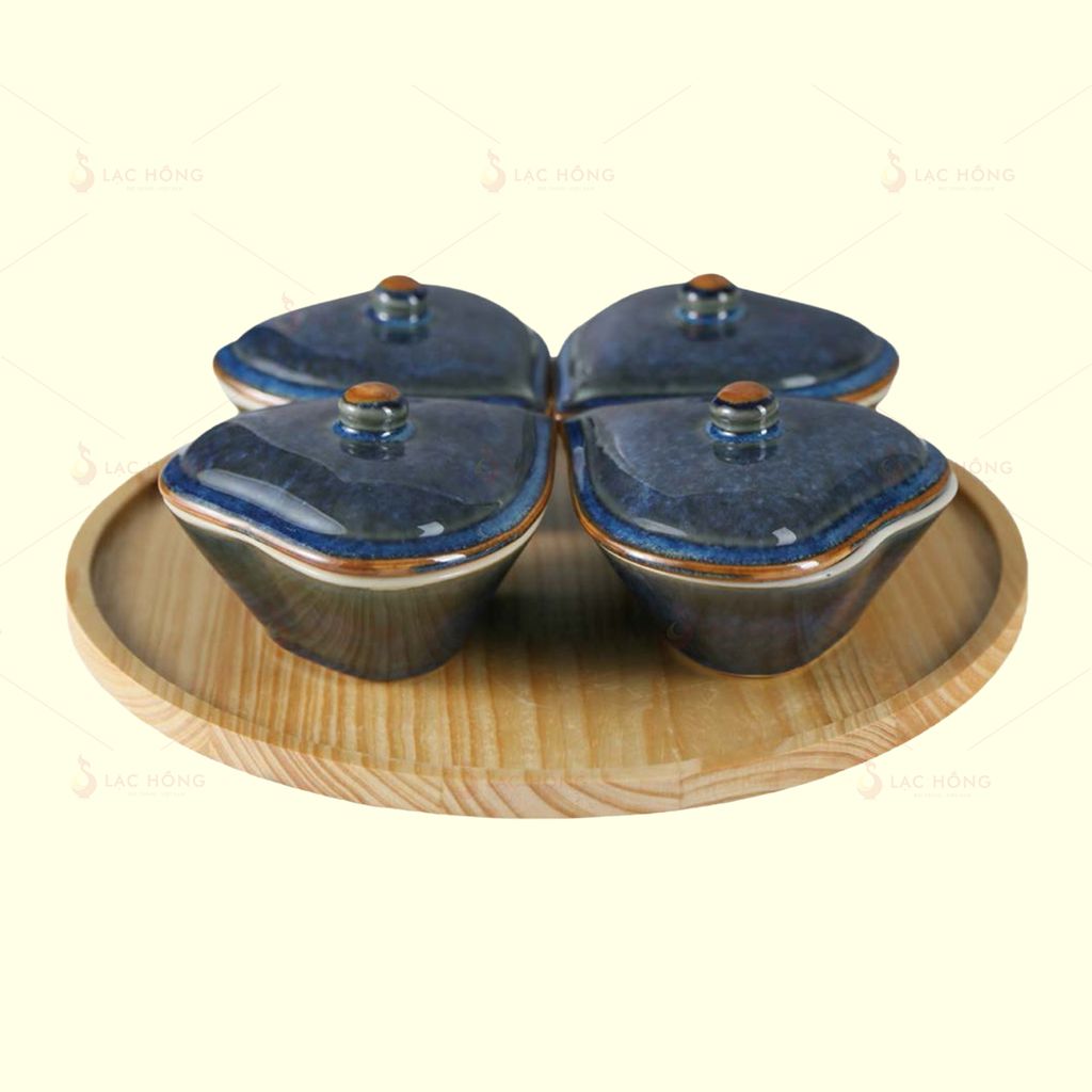 Bộ 4 Hũ Mứt Tim Hỏa Biến Xanh