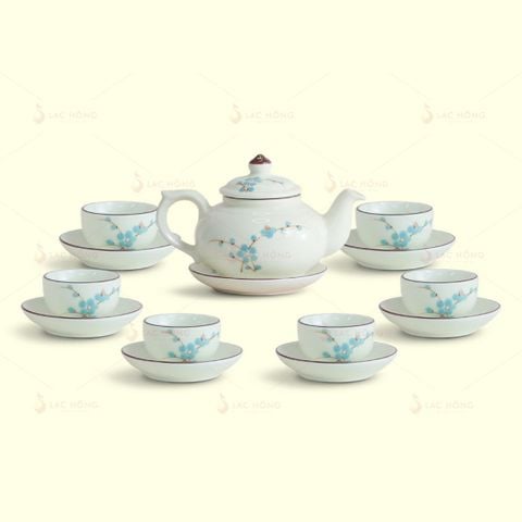  Bộ Trà Ấm Vịt Vẽ Đào Xanh 