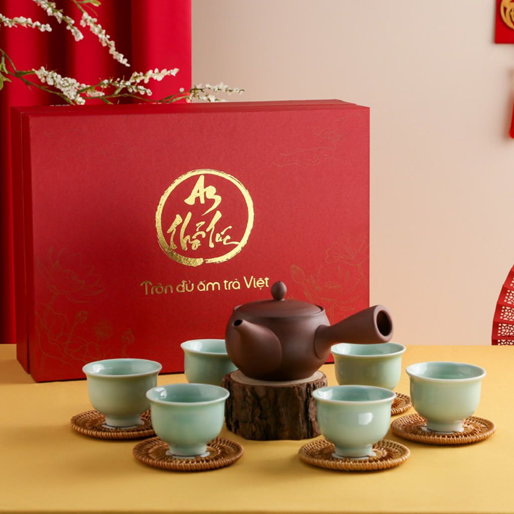 Bộ Trà An Thổ Túc Ấm Tay Ngang Chén Men Ngọc