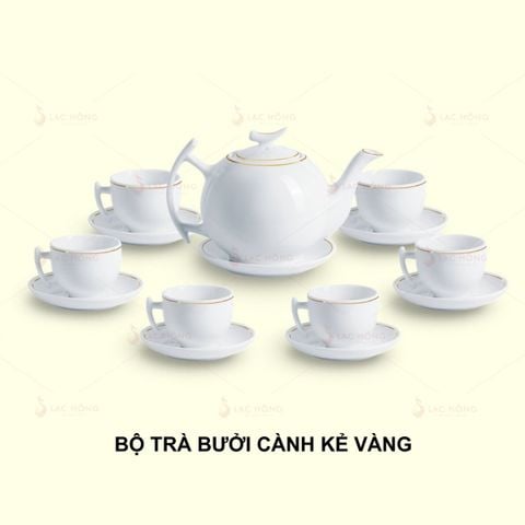  Bộ Trà Bưởi Cành Trắng Kẻ Vàng 
