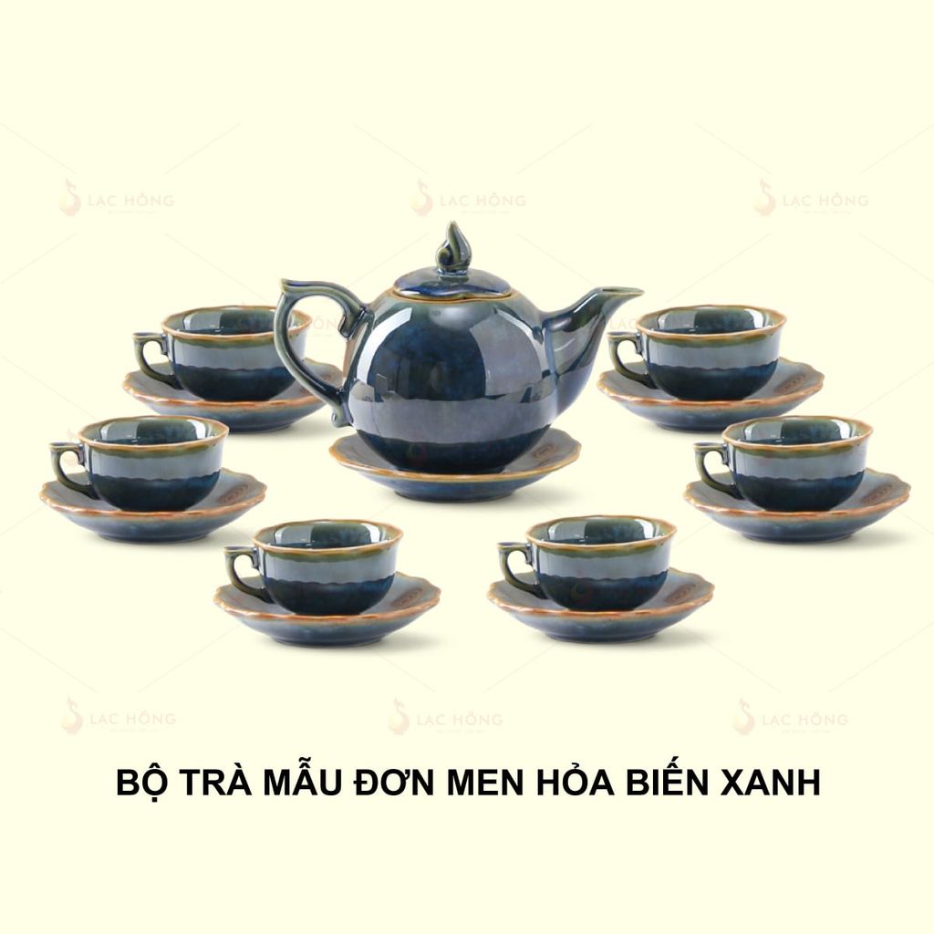 Bộ Trà Đài Các Men Hỏa Biến Xanh