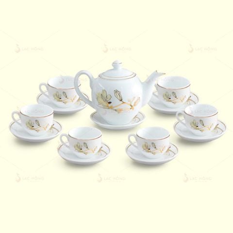  Bộ Trà Dáng Minh Long Mộc Lan Kẻ Vàng 