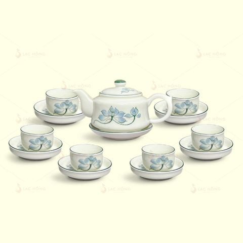  Bộ Trà Dáng Siêu Hoa Sen Xanh 