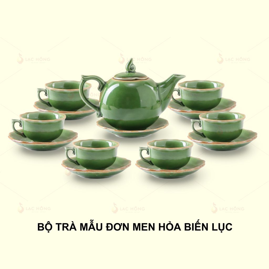 Bộ Trà Mẫu Đơn Men Hỏa Biến Lục